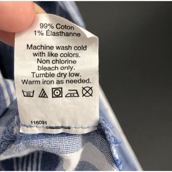 J.Crew Women's Striped Tie-Waist Shirt M Blue White Button Up Preppy Coastal - Picture 5 of 7